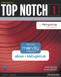 Bundle TOP NOTCH, LEVEL 1 3º edición (Código de acceso eBook + MyEnglishLab, Pearson by Mondly) ARG0135692356