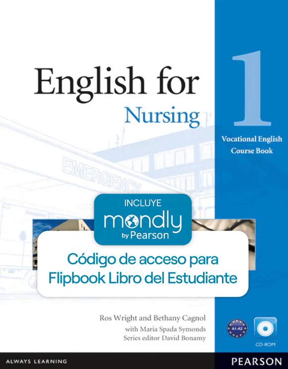 Bundle Vocational English English for Nursing Student's Flipbook Level 1 + Mondly by Pearson - ARG1292427201