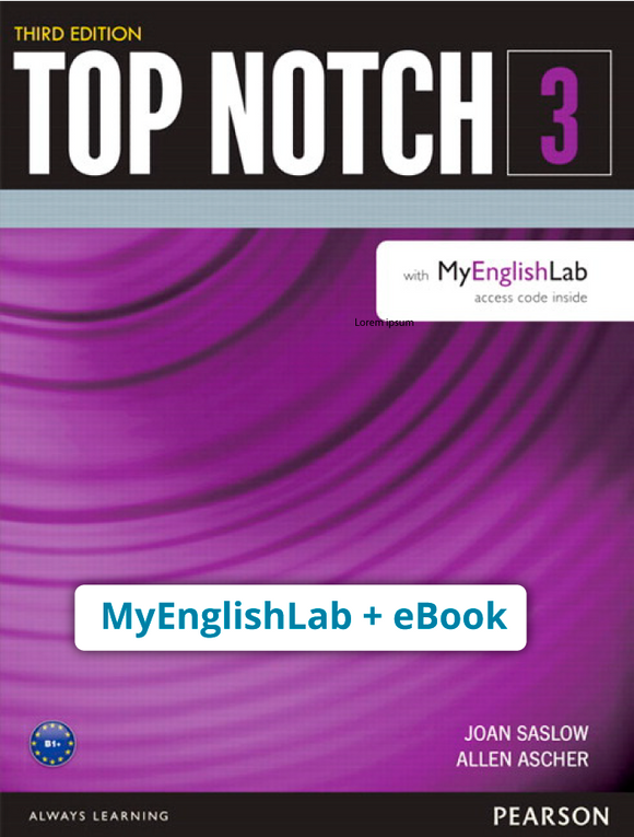 TOP NOTCH, LEVEL 3 3º edición (Código de acceso eBook + MyEnglishLab) 9780135748657